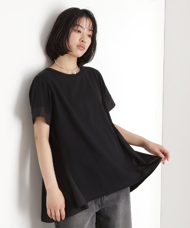 ザ ショップ ティーケー（ウィメン）(THE SHOP TK(Women))の切替バックギャザーチュニック【洗濯機OK/接触冷感/UV】 ブラック(019)