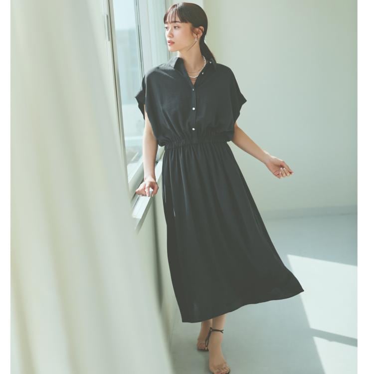 ザ ショップ ティーケー（ウィメン）(THE SHOP TK(Women))のシャツワンピース【防シワ／接触冷感／UV／洗濯機OK】 マキシ・ロングワンピース