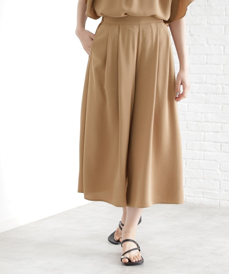 ザ ショップ ティーケー（ウィメン）(THE SHOP TK(Women))のフレアスカーチョ【防シワ／接触冷感／洗濯機OK/セットアップ可】 ベージュ(052)