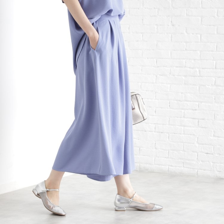 ザ ショップ ティーケー（ウィメン）(THE SHOP TK(Women))のフレアスカーチョ【防シワ／接触冷感／洗濯機OK/セットアップ可】 6～9分丈パンツ
