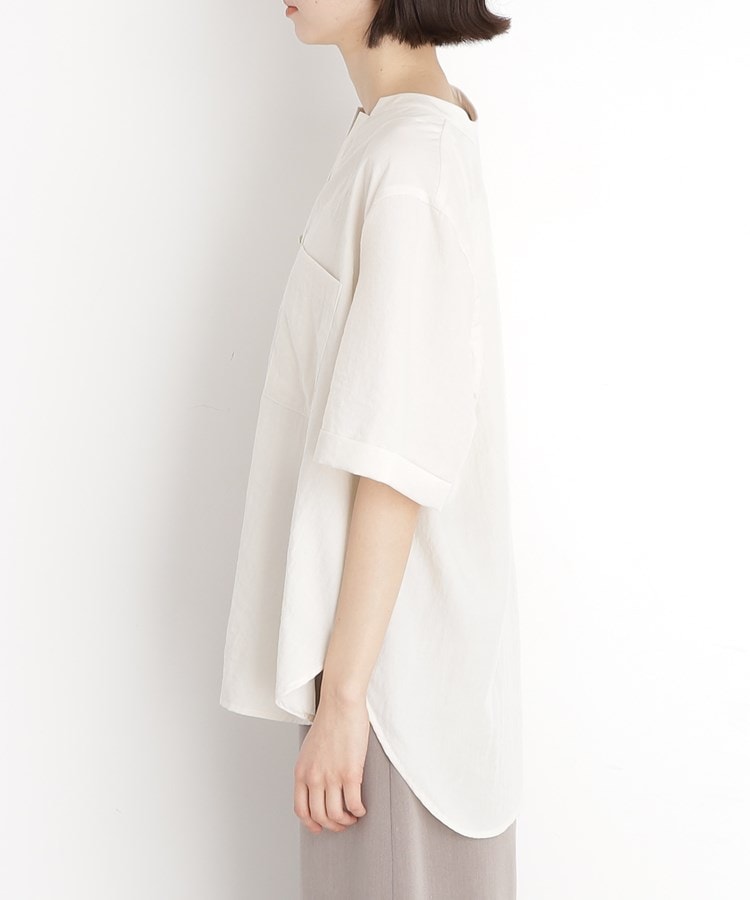 ザ ショップ ティーケー（ウィメン）(THE SHOP TK(Women))のダブルポケット5分袖シャツ【体型カバー/洗濯機OK】32