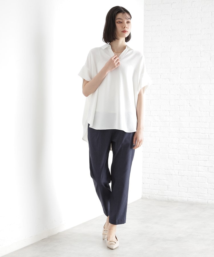 ザ ショップ ティーケー（ウィメン）(THE SHOP TK(Women))のスキッパーシャツ【防シワ／接触冷感／洗濯機OK/セットアップ可】5