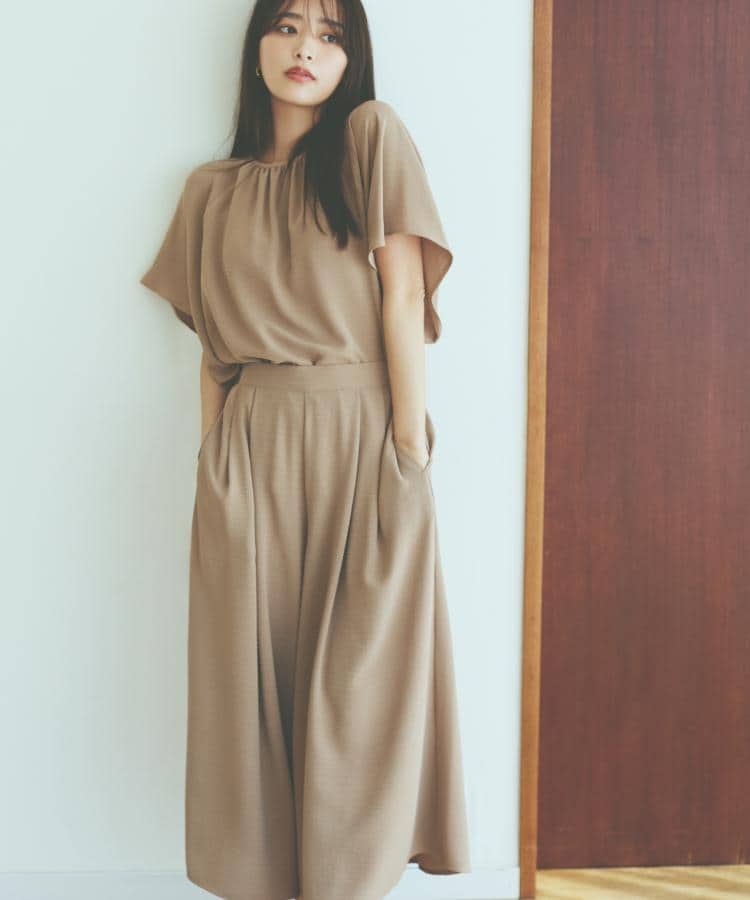 ザ ショップ ティーケー（ウィメン）(THE SHOP TK(Women))の袖フレアブラウス【防シワ／接触冷感／洗濯機OK/セットアップ可】2