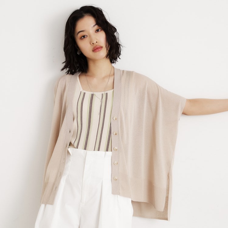 ザ ショップ ティーケー（ウィメン）(THE SHOP TK(Women))のポンチョカーディガン【洗える/体型カバー】 ニット/セーター
