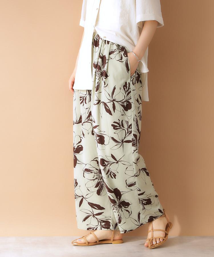 ザ ショップ ティーケー（ウィメン）(THE SHOP TK(Women))のフラワープリントイージーパンツ【洗える】3