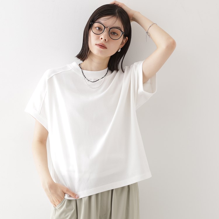 ザ ショップ ティーケー（ウィメン）(THE SHOP TK(Women))のフレンチ袖プルオーバー【毛玉になりにくい/接触冷感/UV/洗濯機OK】 カットソー