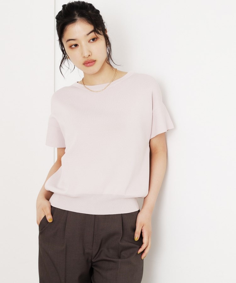 ザ ショップ ティーケー（ウィメン）(THE SHOP TK(Women))のさらさらフレアスリーブニット【毛玉になりにくい/UV/洗濯機OK】 グレージュ(050)
