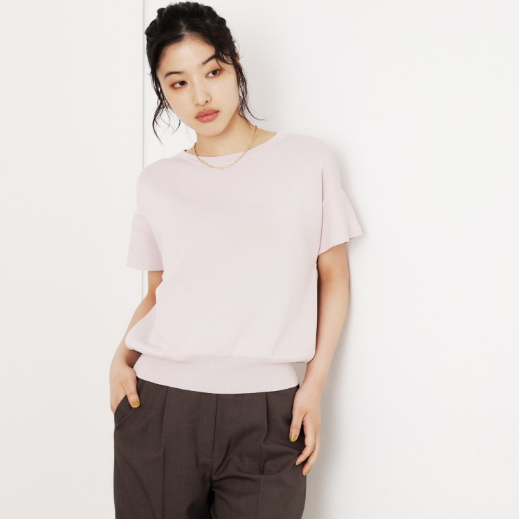 ザ ショップ ティーケー（ウィメン）(THE SHOP TK(Women))のさらさらフレアスリーブニット【毛玉になりにくい/UV/洗濯機OK】 ニット/セーター