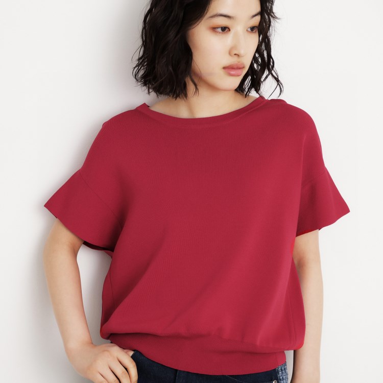 ザ ショップ ティーケー（ウィメン）(THE SHOP TK(Women))のさらさらフレアスリーブニット【毛玉になりにくい/UV/洗濯機OK】 ニット/セーター