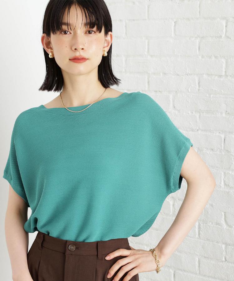 ザ ショップ ティーケー（ウィメン）(THE SHOP TK(Women))の【人気シリーズ】美人フレンチニット/体型カバー/毛玉になりにくい/洗濯機OK グリーン(022)