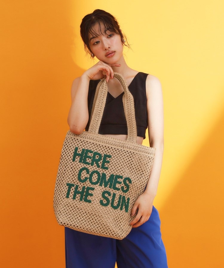 ザ ショップ ティーケー（ウィメン）(THE SHOP TK(Women))のカラーロゴ雑材トートバッグ11
