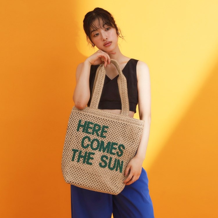 ザ ショップ ティーケー（ウィメン）(THE SHOP TK(Women))のカラーロゴ雑材トートバッグ トートバッグ