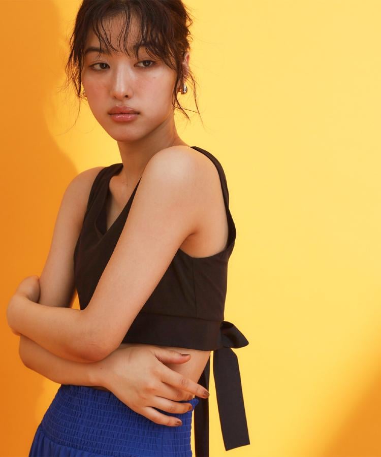 ザ ショップ ティーケー（ウィメン）(THE SHOP TK(Women))の【mizugiwa/ラッシュガード】パット入りリボンビスチェ/セットアップ可/接触冷感/UVケア/洗える2