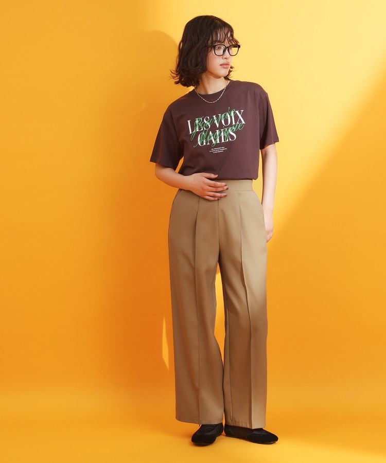 ザ ショップ ティーケー（ウィメン）(THE SHOP TK(Women))の麻調ピンタックワイドパンツ【洗濯機OK】10