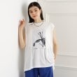 ザ ショップ ティーケー（ウィメン）(THE SHOP TK(Women))の布帛切替フォトTシャツ【洗える】 オフホワイト(003)