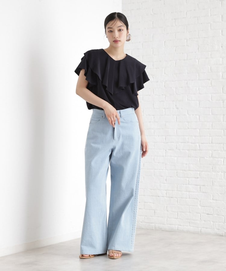 ザ ショップ ティーケー（ウィメン）(THE SHOP TK(Women))のフリルブラウス【接触冷感／洗濯機OK／UV/セットUP可】7