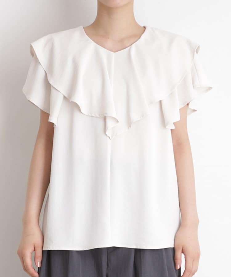 ザ ショップ ティーケー（ウィメン）(THE SHOP TK(Women))のフリルブラウス【接触冷感／洗濯機OK／UV/セットUP可】13