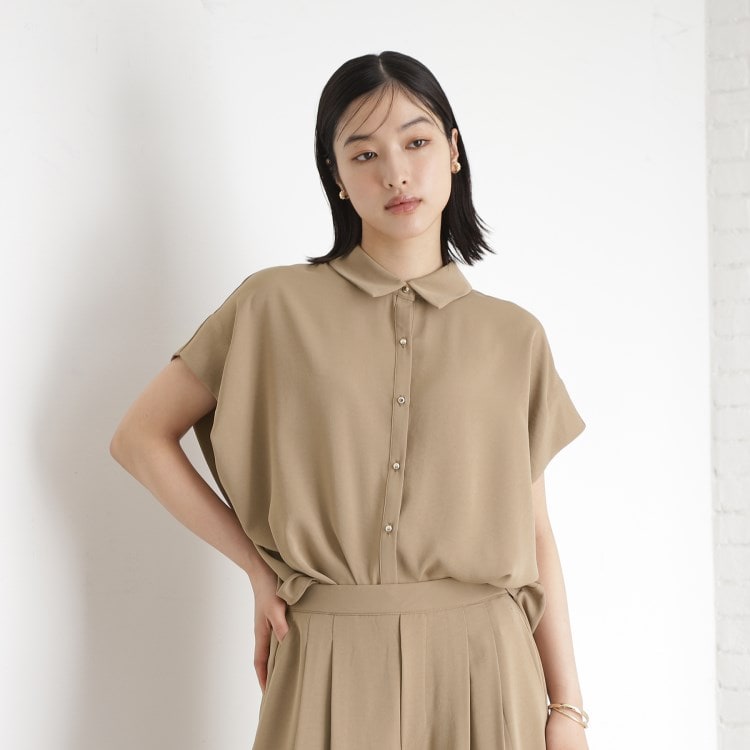 ザ ショップ ティーケー（ウィメン）(THE SHOP TK(Women))の衿付きブラウス【接触冷感/洗濯機OK/UV/セットアップ可】 シャツ・ブラウス