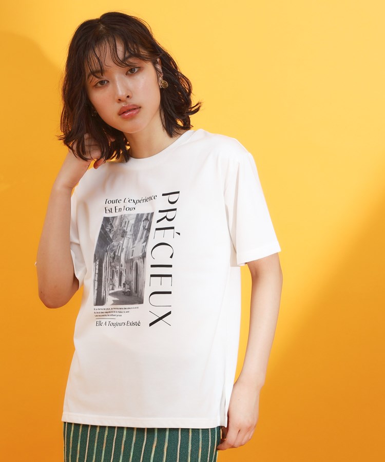 ザ ショップ ティーケー（ウィメン）(THE SHOP TK(Women))のフレンチフォトアソートTシャツ【接触冷感/UV/毛玉になりにくい/洗濯機OK】10