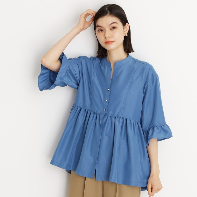 ザ ショップ ティーケー（ウィメン）(THE SHOP TK(Women))のフリルチュニックブラウス【洗濯機OK】 シャツ・ブラウス