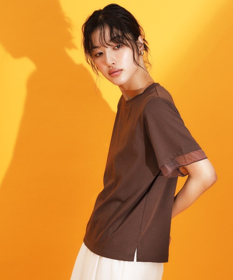 ザ ショップ ティーケー（ウィメン）(THE SHOP TK(Women))の【人気デザイン追加！】袖シアーTシャツ/接触冷感/UV/洗濯機OK10