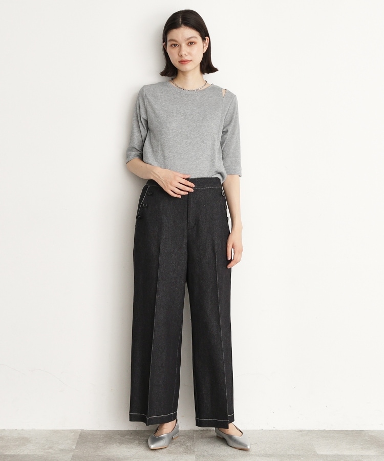 ザ ショップ ティーケー（ウィメン）(THE SHOP TK(Women))の【美脚/オ―ルシーズン】デニムマリンパンツ/洗濯機OK5