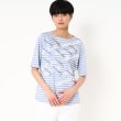 インテレクション(INTELLECTION)の【洗える】プリント&刺繍ロゴTシャツ ブルー(392)