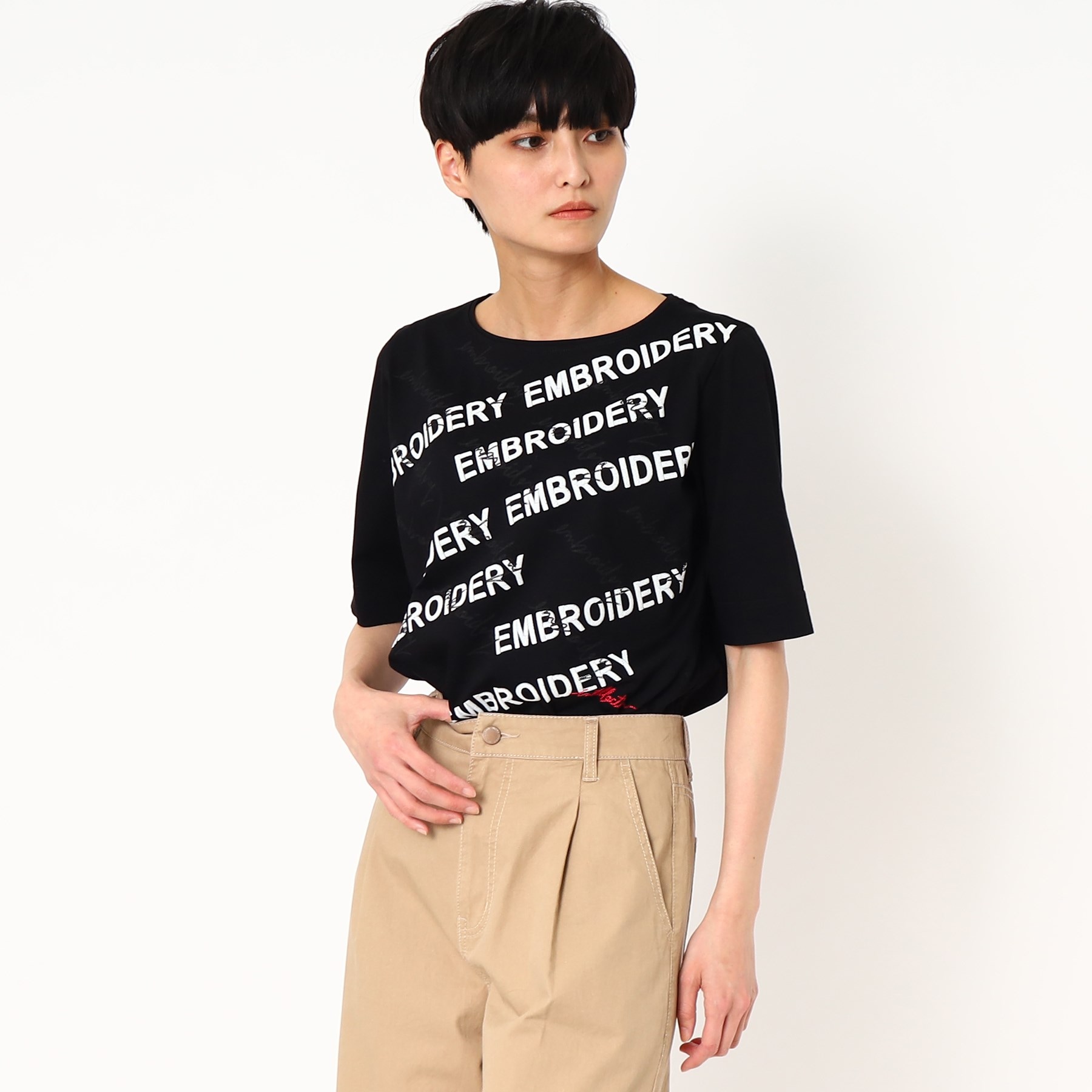 インテレクション(INTELLECTION)の【洗える】プリント&刺繍ロゴTシャツ8