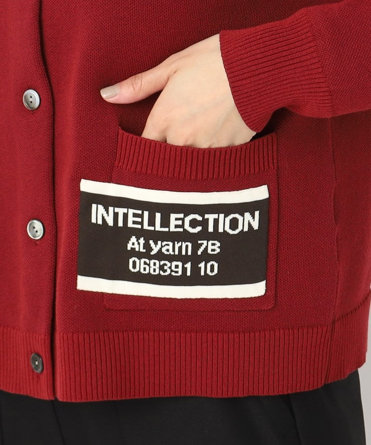 インテレクション(INTELLECTION)のロゴパーツ丸首ニットカーディガン6