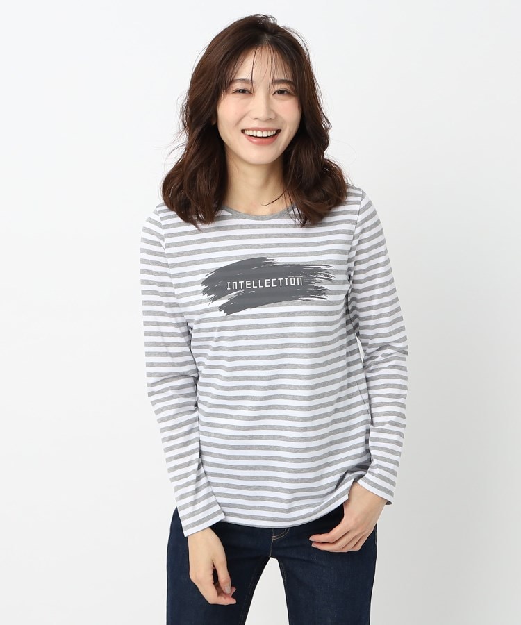 インテレクション(INTELLECTION)の【洗える】ブラッシュ×ロゴポイント長袖Tシャツ38