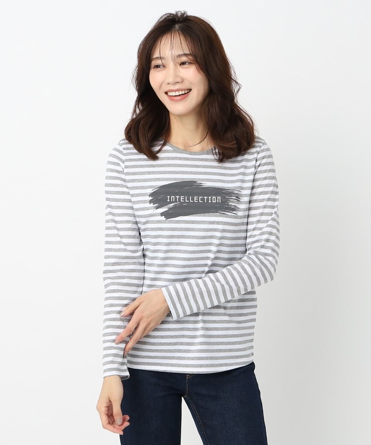 インテレクション(INTELLECTION)の【洗える】ブラッシュ×ロゴポイント長袖Tシャツ40