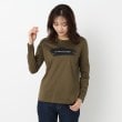 インテレクション(INTELLECTION)の【洗える】ブラッシュ×ロゴポイント長袖Tシャツ カーキ(027)