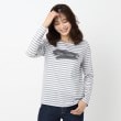 インテレクション(INTELLECTION)の【洗える】ブラッシュ×ロゴポイント長袖Tシャツ グレー(312)