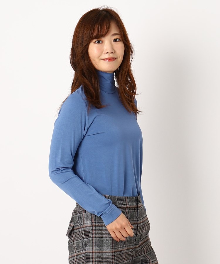 インテレクション(INTELLECTION)の【洗える】ハイネック薄手プルオーバージャージ ブルー(092)