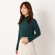 インテレクション(INTELLECTION)の【洗える・ストレッチチュール】ハイネックプルオーバー グリーン(025)