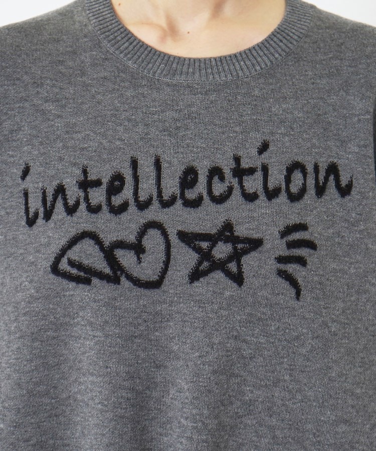 インテレクション(INTELLECTION)のロゴポイント丸首プルオーバーニット10