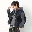 インテレクション(INTELLECTION)の【デニム×ボア】フード付きジャケット ネイビー(594)