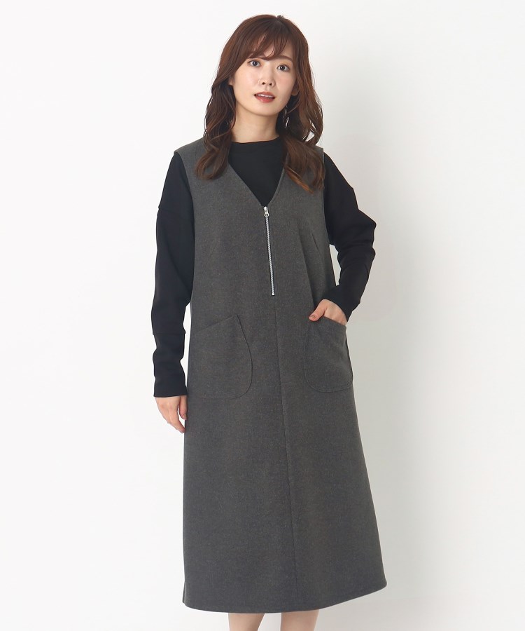 インテレクション(INTELLECTION)の【洗える・前ファスナー】柔らかジャージジャンパースカート19