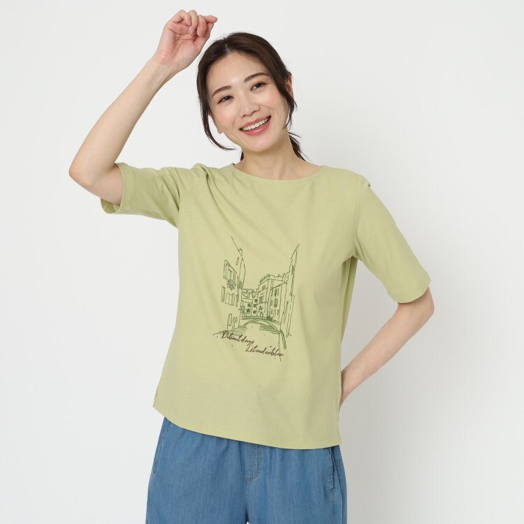 インテレクション(INTELLECTION)の【洗える】風景刺繍ポイントTシャツ Ｔシャツ