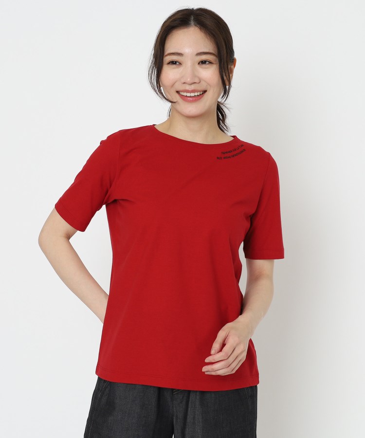 インテレクション(INTELLECTION)の【洗える】ロゴポイントTシャツ レッド(063)