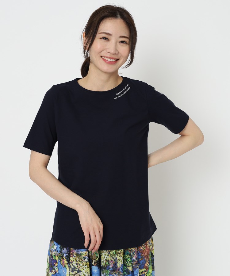 インテレクション(INTELLECTION)の【洗える】ロゴポイントTシャツ ブルー(093)