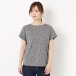 インテレクション(INTELLECTION)の【洗える】ドット柄フレンチ袖Tシャツ グレー(112)