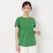 インテレクション(INTELLECTION)の【洗える】ドット柄フレンチ袖Tシャツ グリーン(125)