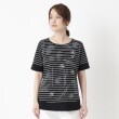 インテレクション(INTELLECTION)の【洗える】モンステラプリント×ボーダーTシャツ1