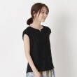 インテレクション(INTELLECTION)のレーヨン混リネンTブラウス ブラック(019)