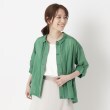 インテレクション(INTELLECTION)の【洗える】ピンタックデザインショートブルゾンブラウス グリーン(025)