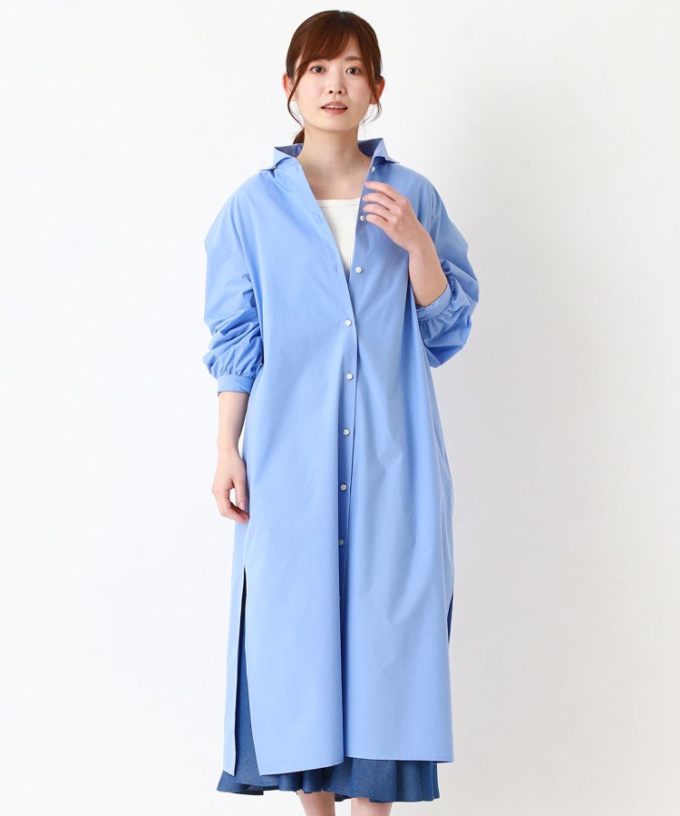 インテレクション(INTELLECTION)の【洗える】コート風ロングブラウス ブルー(091)