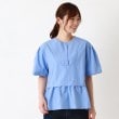 インテレクション(INTELLECTION)の【洗える・袖コンシャス】ギャザーポイントブラウス ブルー(091)