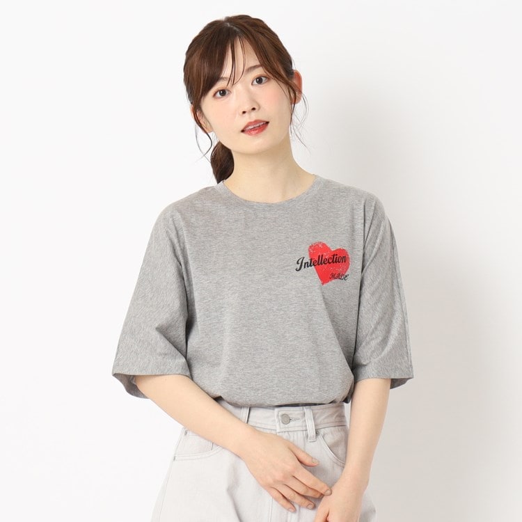 インテレクション(INTELLECTION)の【洗える】ハートポイントショート丈Tシャツ Ｔシャツ