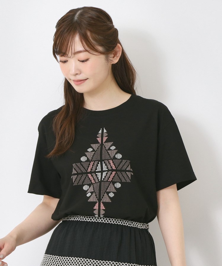インテレクション(INTELLECTION)の【洗える】イカット柄プリント半そでTシャツ11
